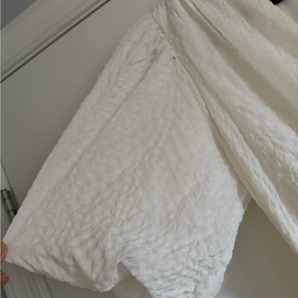 NWT Abercrombie & Fitch Cream Smocked Maxi Dress with Puff Sleeves - Picture 4 of 5